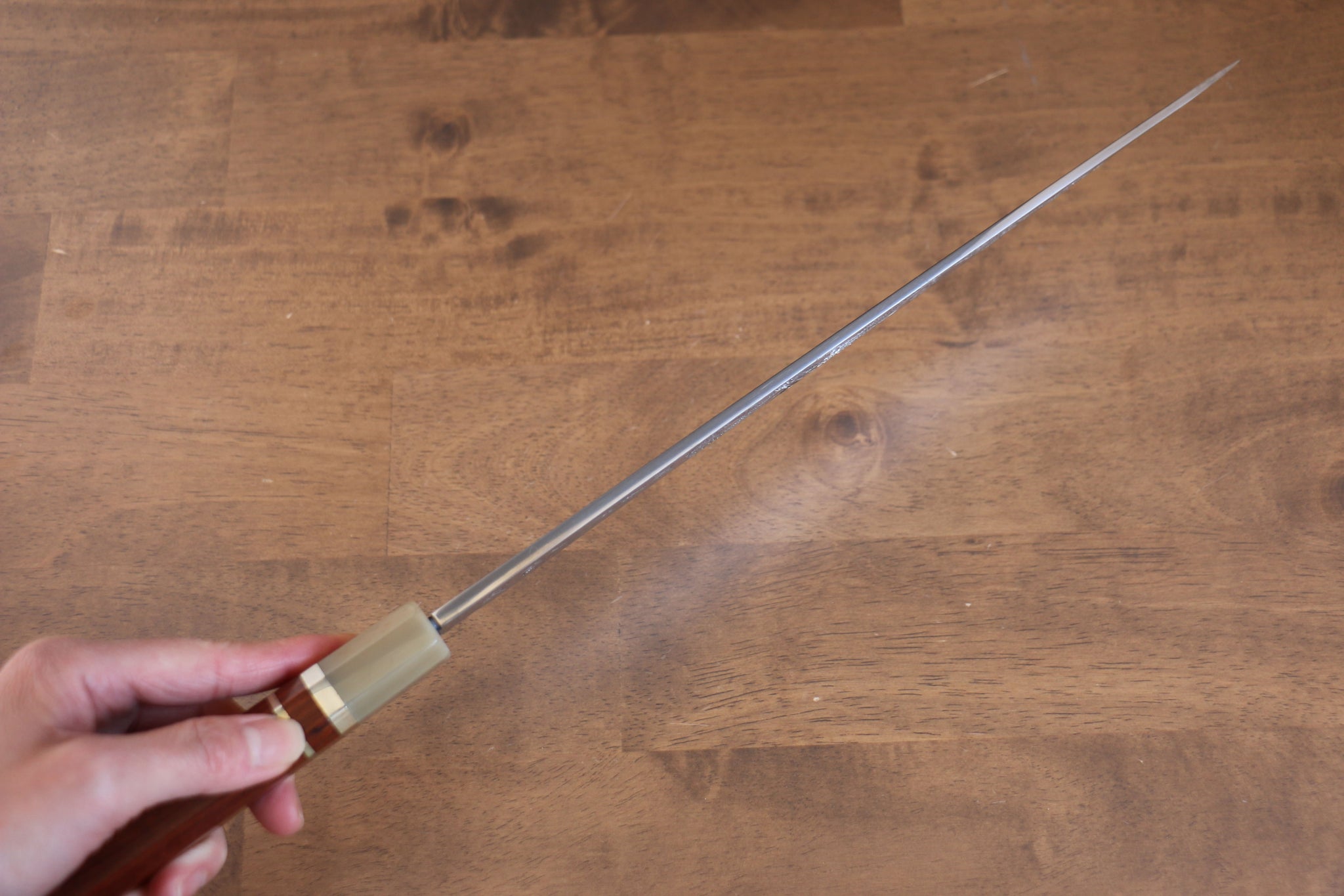 堺 孝行 天龍 うずしお 青ニ鋼 ドラゴンの彫刻入り 柳刃包丁  300mm 赤黒檀柄 鞘付き - 清助刃物