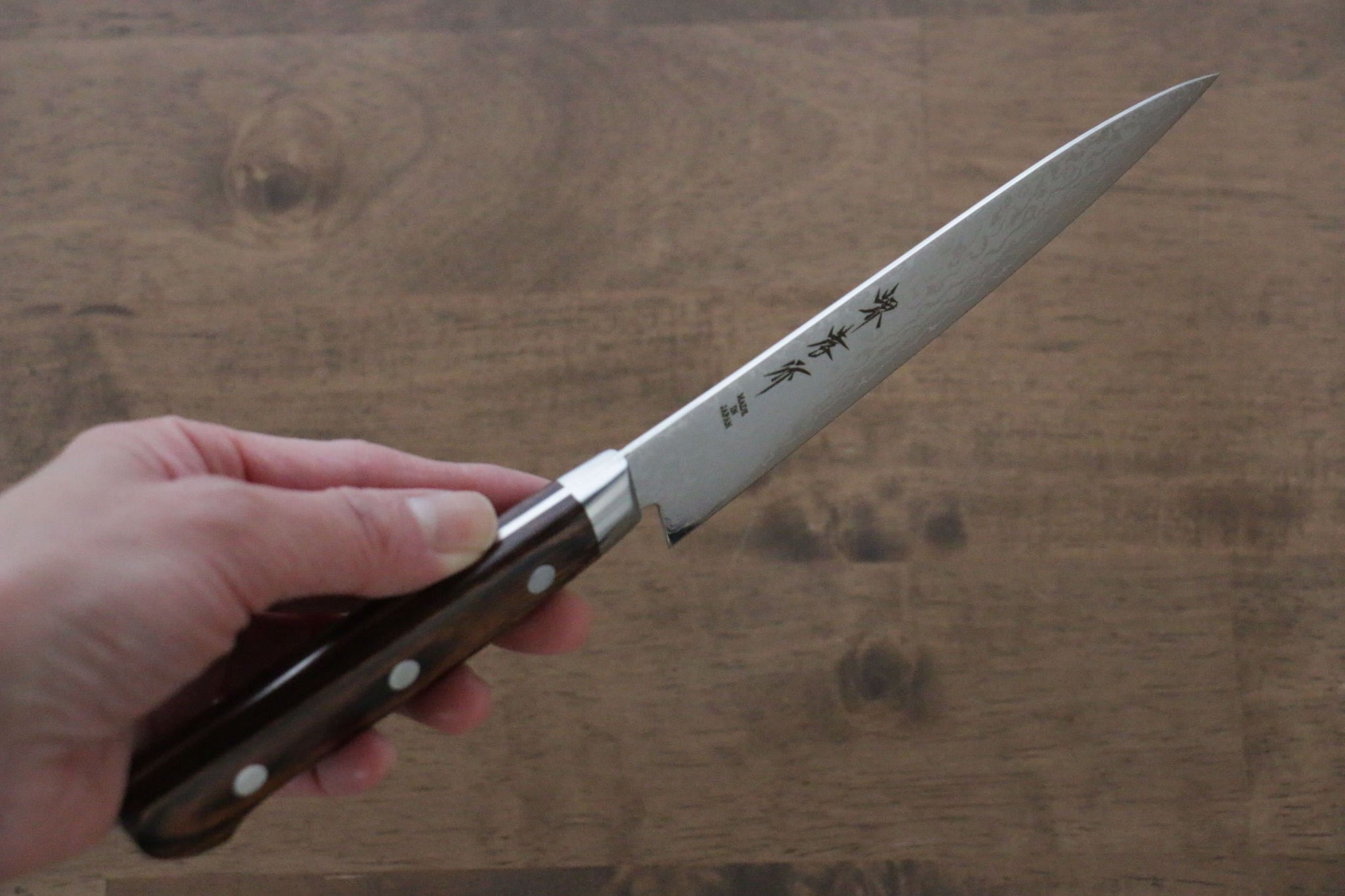 堺 孝行 V金10号 17層ダマスカス 鏡面仕上げ ペティーナイフ  135mm - 清助刃物