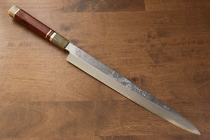 堺 孝行 天龍 うずしお 青ニ鋼 ドラゴンの彫刻入り 柳刃包丁 和包丁 300mm 赤黒檀柄 鞘付き - 清助刃物