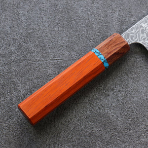 加藤 義実 R2/SG2 ダマスカス 三徳包丁 和包丁 170mm パドック (ターコイズリング付き)柄 - 清助刃物