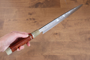 堺 孝行 天龍 うずしお 青ニ鋼 ドラゴンの彫刻入り 柳刃包丁 和包丁 300mm 赤黒檀柄 鞘付き - 清助刃物