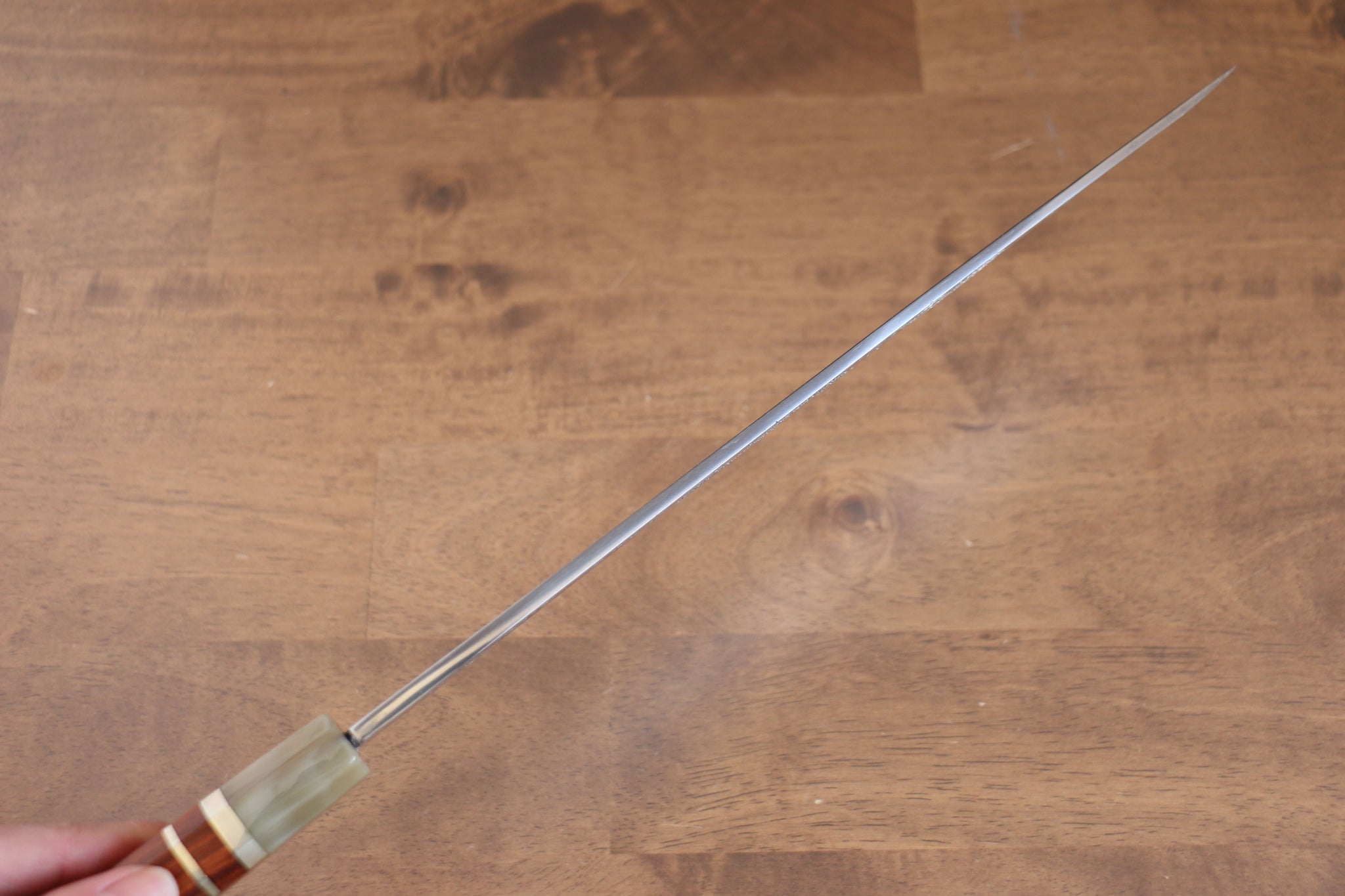 堺 孝行 天龍 うずしお 青ニ鋼 ドラゴンの彫刻入り 柳刃包丁  300mm 赤黒檀柄 鞘付き - 清助刃物