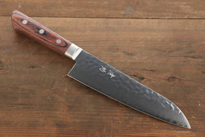 清助 VG10 33層 ダマスカス 三徳包丁 和包丁 180mm マホガニー柄 - 清助刃物