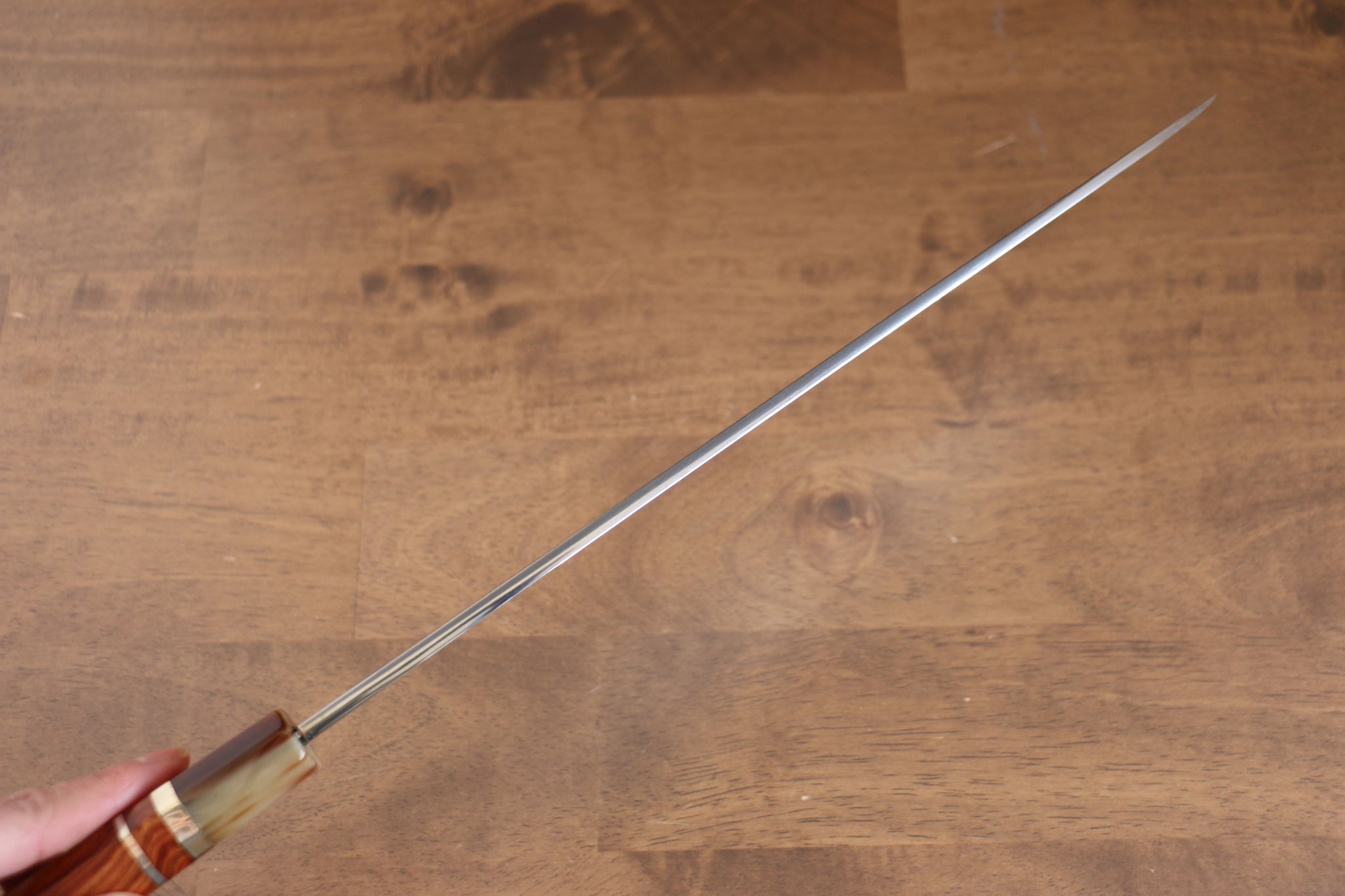 堺 孝行 天龍 うずしお 青ニ鋼 ドラゴンの彫刻入り 柳刃包丁  300mm 赤黒檀柄 鞘付き - 清助刃物