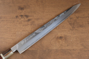 堺 孝行 天龍 うずしお 青ニ鋼 ドラゴンの彫刻入り 柳刃包丁 和包丁 300mm 赤黒檀柄 鞘付き - 清助刃物