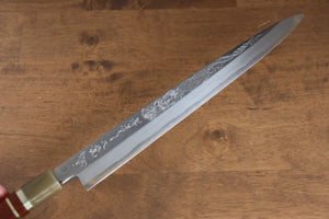 堺 孝行 天龍 うずしお 青ニ鋼 ドラゴンの彫刻入り 柳刃包丁 和包丁 300mm 赤黒檀柄 鞘付き - 清助刃物
