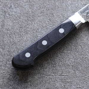 清助 波 AUS10 鏡面仕上げ ダマスカス 三徳包丁  180mm 黒合板柄 - 清助刃物