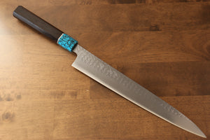 黒崎 優 閃光 R2/SG2 鎚目 筋引包丁  270mm タガヤサン柄 - 清助刃物