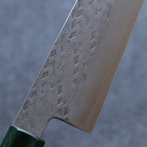 清助 銀三鋼 鎚目 牛刀包丁 和包丁 210mm ウォルナット (両側緑口輪)柄 - 清助刃物