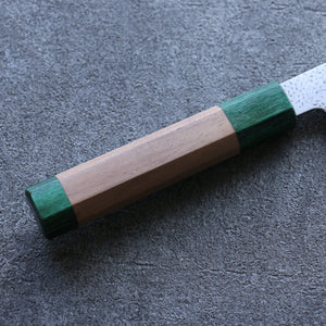 清助 青スーパー鋼 鎚目 文化包丁 和包丁 165mm ウォルナット (両側緑口輪)柄 - 清助刃物