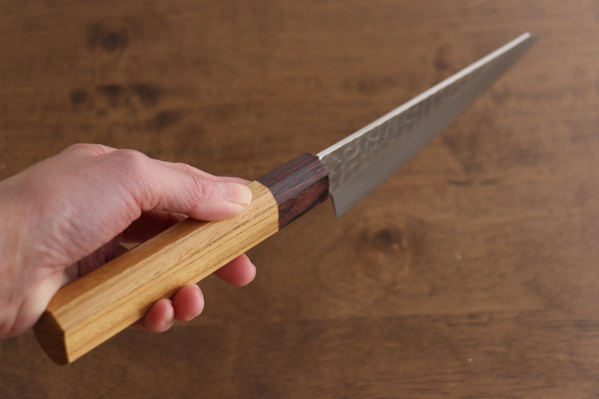 堺 孝行 V金10号 33層ダマスカス サバキ包丁  150mm ケヤキ柄 - 清助刃物