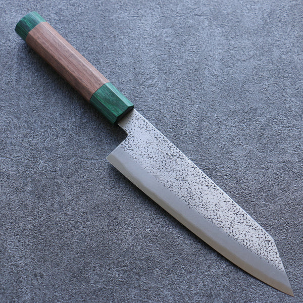 清助 青スーパー鋼 鎚目 文化包丁 185mm ウォルナット (両側緑口輪)柄