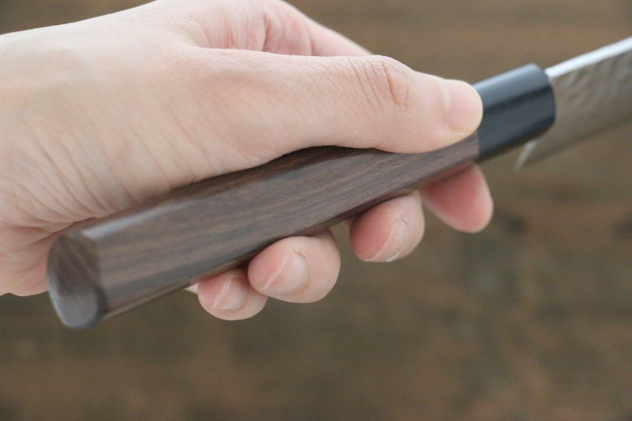 堺 孝行 AUS10 45層ダマスカス 筋引包丁  240mm 紫檀柄 - 清助刃物