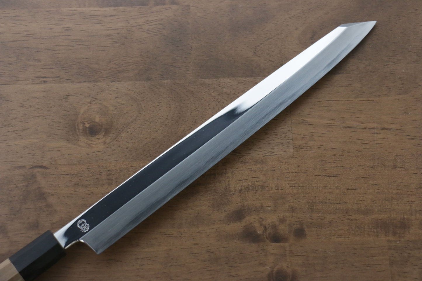 重陽 銀三鋼 鏡面仕上げ 剣型柳刃包丁  300mm 朴柄 - 清助刃物