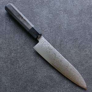 清助 V金10号 ダマスカス 牛刀包丁 和包丁 180mm グレー合板柄 - 清助刃物