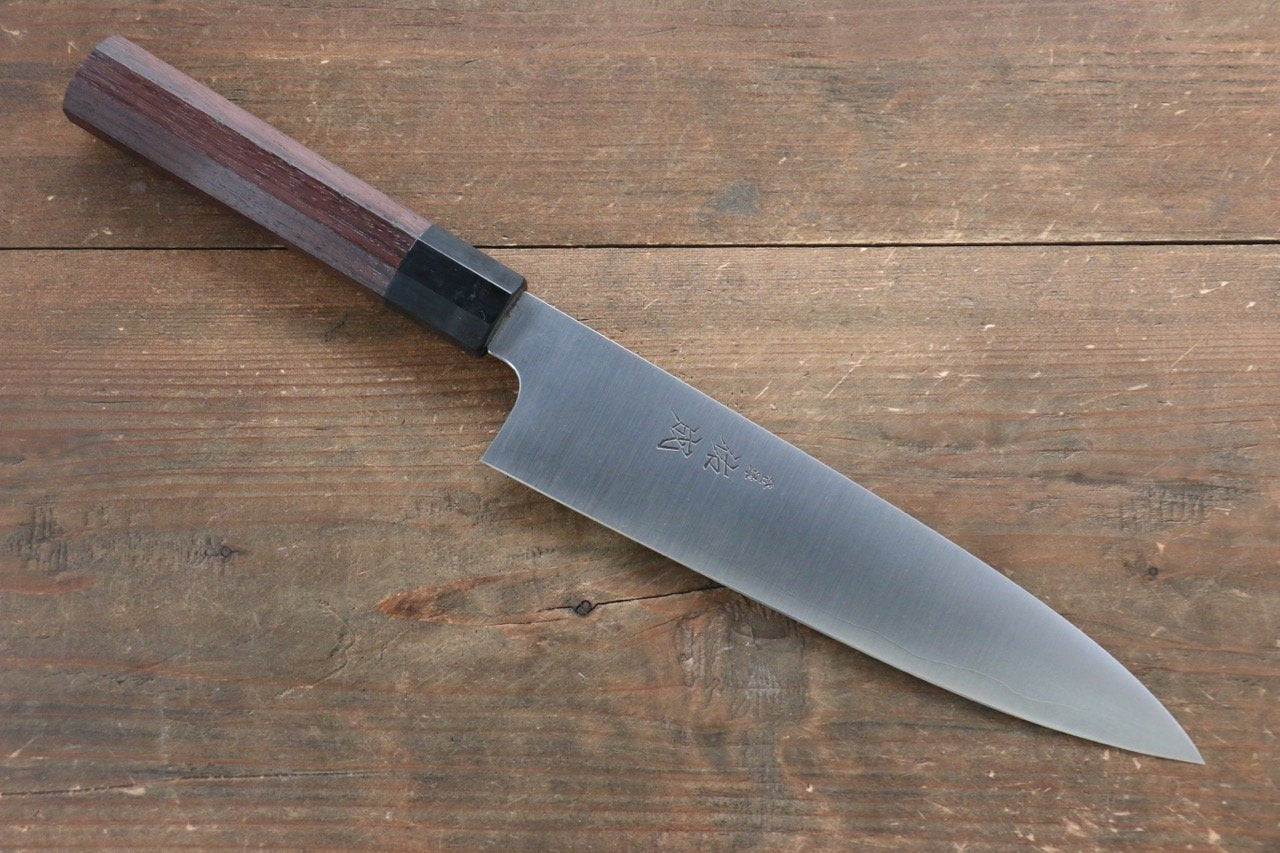 佑成 青スーパー鋼 牛刀包丁  210mm 紫檀柄 - 清助刃物