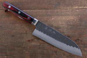 加藤 義実 青スーパー鋼 黒打 鎚目(丸) 三徳包丁 和包丁 160mm 合板柄 - 清助刃物