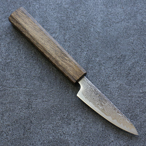 清助 波 AUS10 鏡面仕上げ ダマスカス ペティーナイフ 和包丁 80mm 樫柄 - 清助刃物