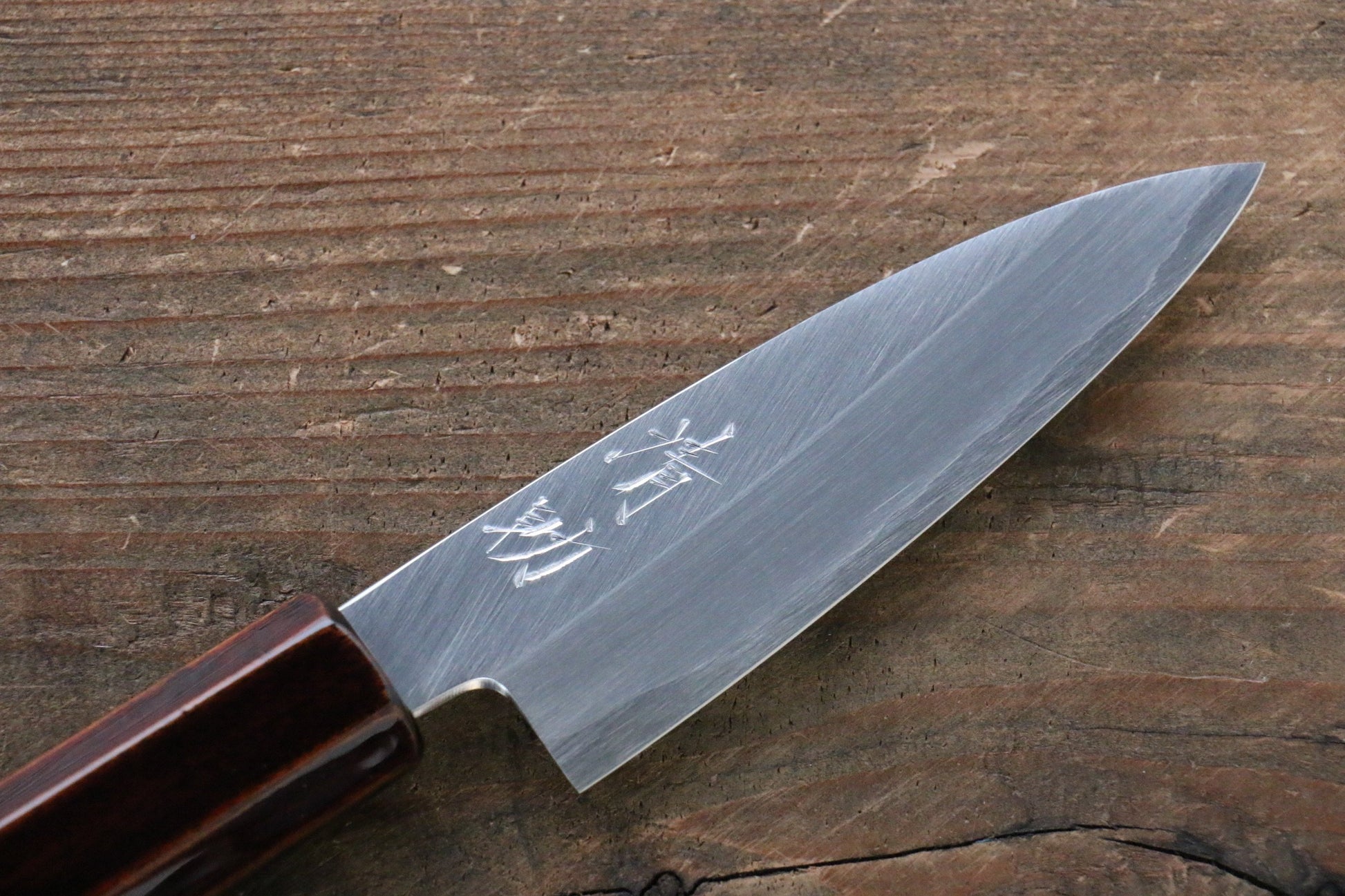 清助 銀三鋼 パーリングナイフ  85mm 漆塗り柄 - 清助刃物