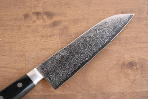 清助 鏡 AUS10 鏡面仕上げ ダマスカス 三徳包丁 和包丁 170mm 黒合板柄 - 清助刃物