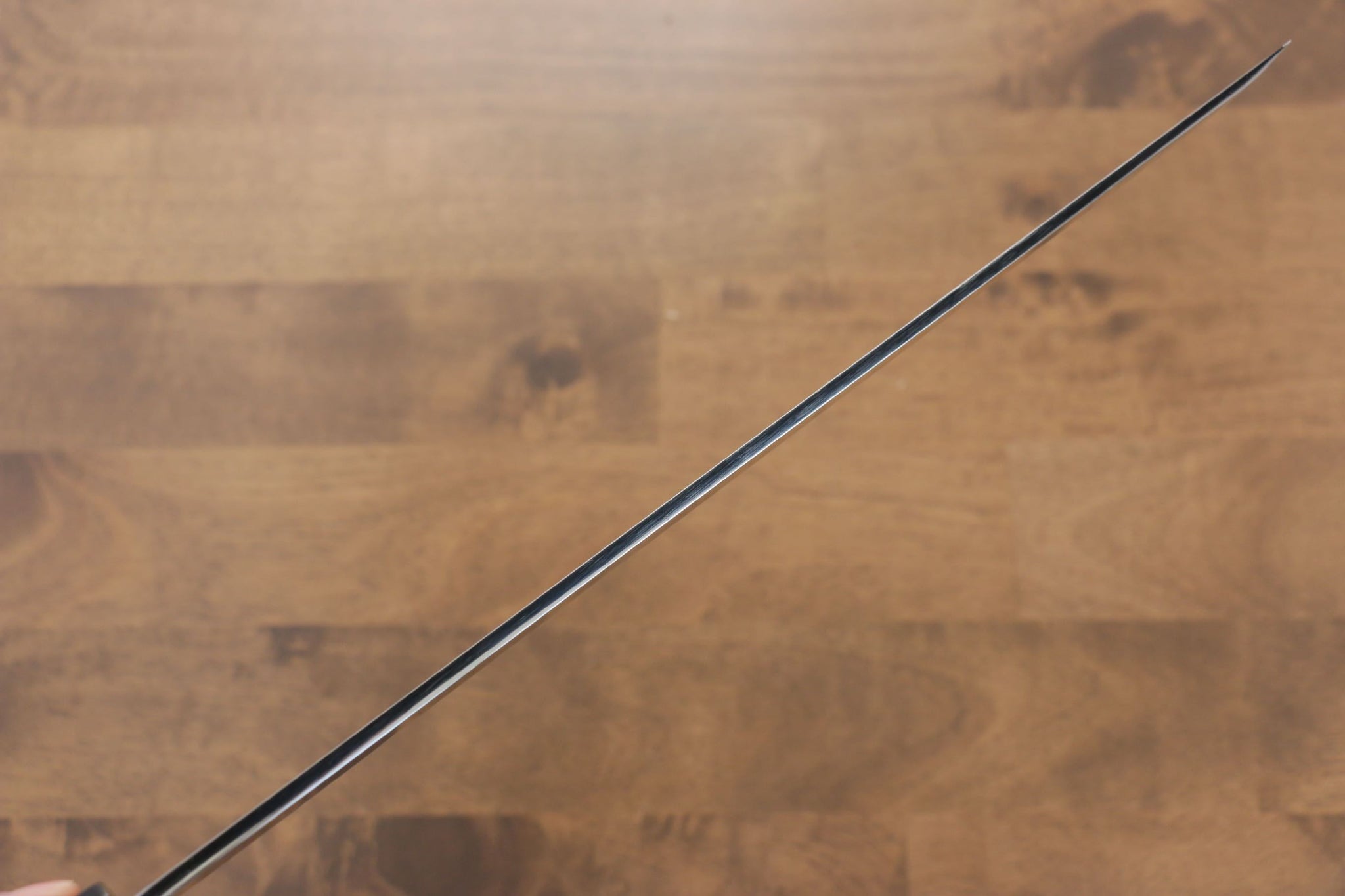 堺 孝行 富士山 本焼 白ニ鋼 鏡面仕上げ 先丸柳刃包丁  300mm リング付き黒檀柄 鞘付き - 清助刃物