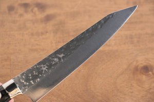 黒崎 優 閃光 R2/SG2 鎚目 ペティーナイフ 和包丁 150mm 黒アクリル柄 - 清助刃物