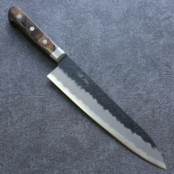 清助 青スーパー鋼 黒 牛刀包丁 和包丁 210mm 茶合板柄