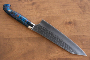 黒崎 優 閃光 R2/SG2 鎚目 三徳包丁 和包丁 180mm 青紫アクリル柄 - 清助刃物