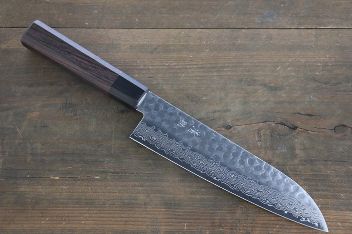 清助 AUS10 三徳包丁 和包丁 180mm 紫檀柄