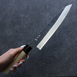 加藤 義実 白鋼 黒 牛刀包丁 和包丁 210mm 朴柄 - 清助刃物
