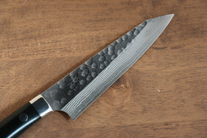 佐治 武士 SRS13 鎚目(丸) ペティーナイフ 和包丁 130mm 黒マイカルタ柄 - 清助刃物
