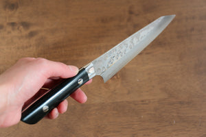 佐治 武士 SRS13 鎚目(丸) ペティーナイフ 和包丁 130mm 黒マイカルタ柄 - 清助刃物