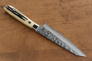 佐治 武士 SRS13 鎚目(丸) ペティーナイフ 和包丁 130mm 牛骨柄 - 清助刃物