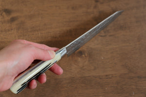 佐治 武士 SRS13 鎚目(丸) ペティーナイフ 和包丁 130mm 牛骨柄 - 清助刃物