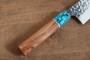 黒崎 優 閃光 R2/SG2 鎚目 小三徳包丁 和包丁 150mm 紫檀 (ターコイズリング付き)柄 - 清助刃物