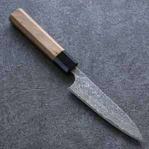 加藤 義実 V金10号 ダマスカス ペティーナイフ 和包丁 120mm ウォルナット柄 - 清助刃物