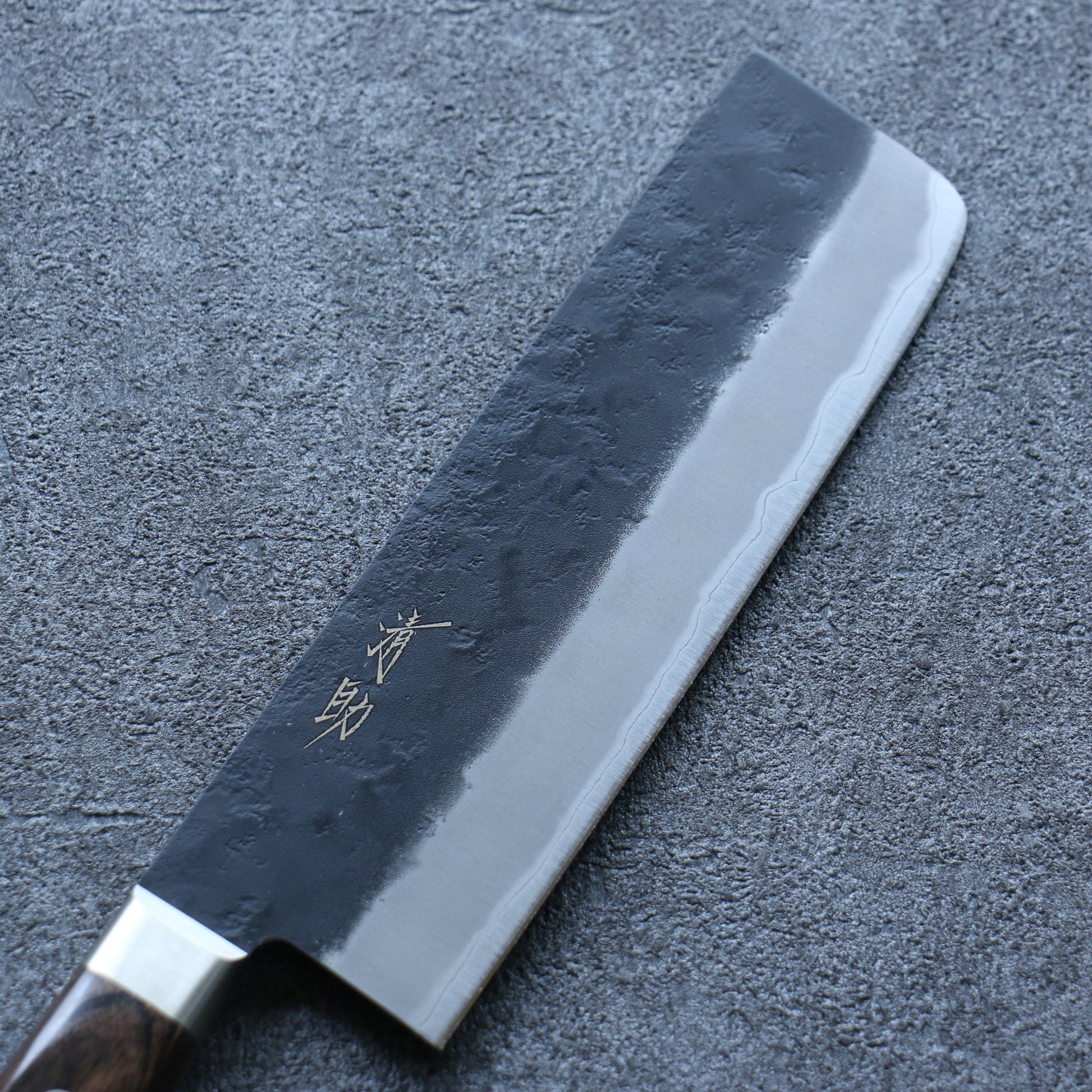 清助 青スーパー鋼 黒 菜切包丁  165mm 茶合板柄 - 清助刃物
