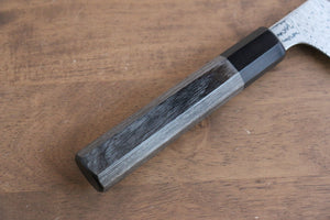 寛丈 ラダー V金10号 ダマスカス 牛刀包丁 和包丁 240mm グレー合板柄 - 清助刃物