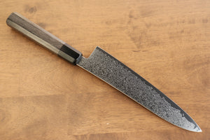 寛丈 V金10号 ダマスカス 牛刀包丁 和包丁 210mm グレー合板柄 - 清助刃物