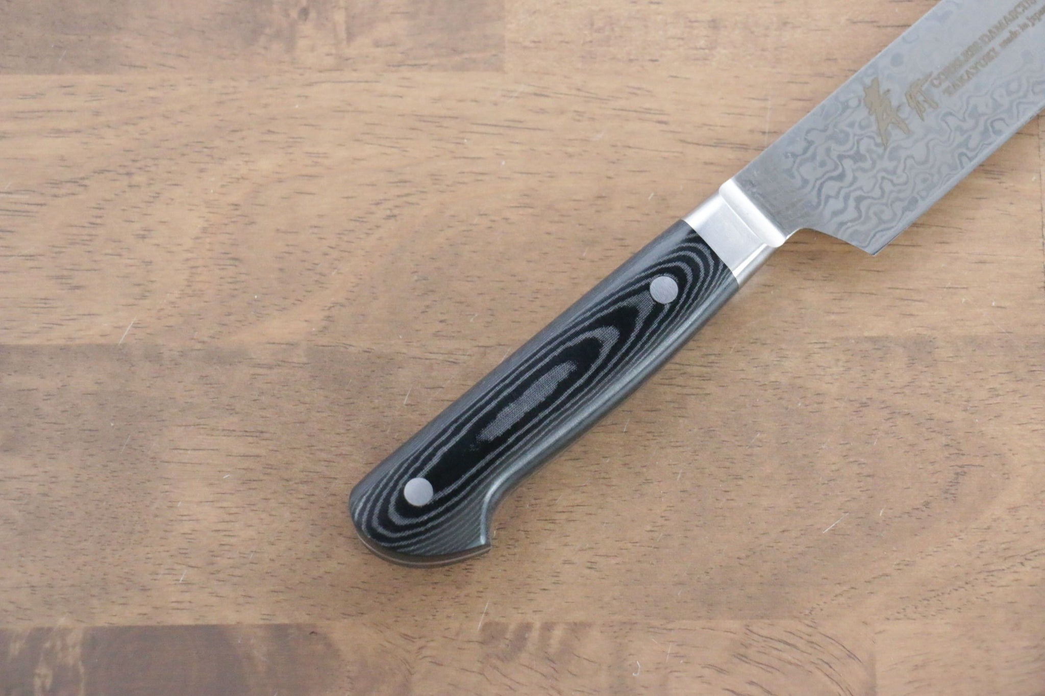 堺 孝行 コアレス ダマスカス 剣型柳刃包丁  260mm 黒マイカルタ柄 - 清助刃物