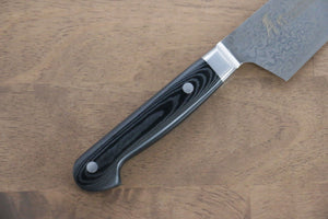 堺 孝行 コアレス ダマスカス 剣型三徳包丁 和包丁 160mm 黒マイカルタ柄 - 清助刃物