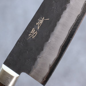 清助 青スーパー鋼 黒 三徳包丁 和包丁 180mm 茶合板柄 - 清助刃物
