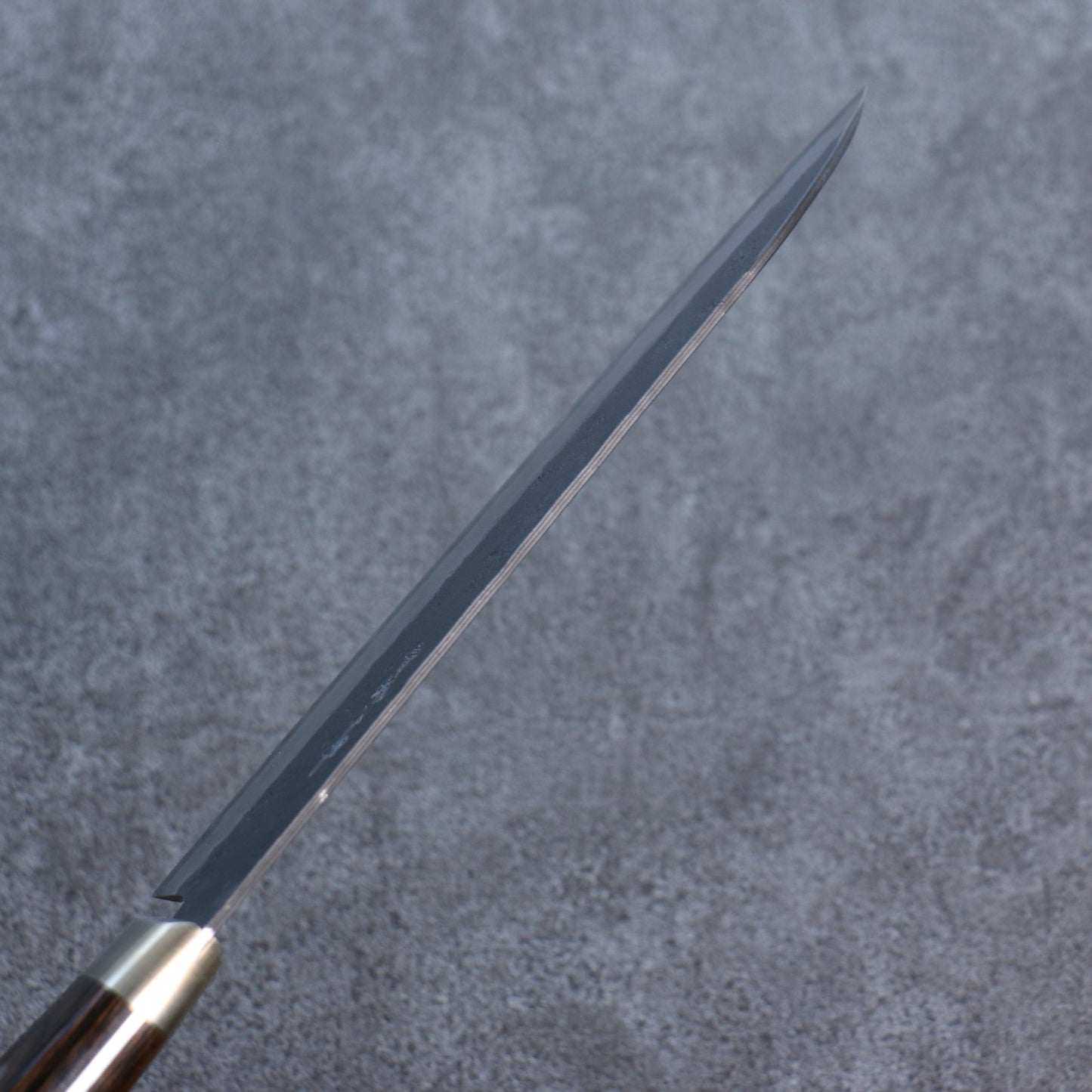 清助 青スーパー鋼 黒 三徳包丁  180mm 茶合板柄 - 清助刃物