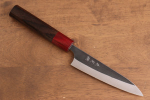 加藤 義実 青スーパー鋼 黒打 ペティーナイフ  120mm 紫檀柄 - 清助刃物