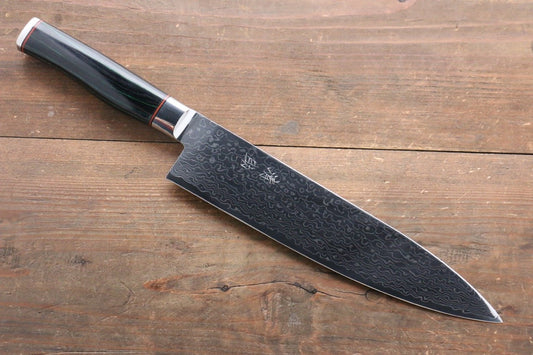 清助 コバルトゴールド ダマスカス 牛刀包丁 240mm マイカルタ柄 - 清助刃物