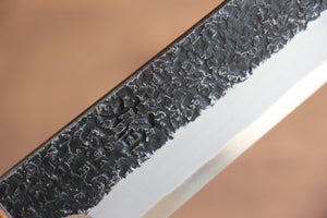 堺 孝行 焔紅蓮 玄武 青ニ鋼 黒打 鎚目 先丸柳刃包丁 和包丁 300mm 樫焼柄 - 清助刃物