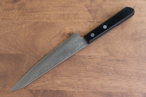 山本 直 AUS8 鎚目 ペティーナイフ 和包丁 160mm 黒合板柄 - 清助刃物
