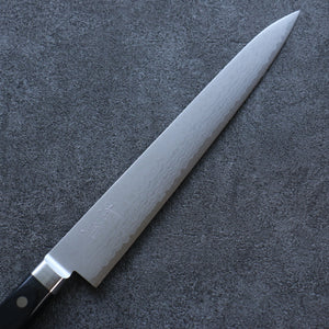 清助 V金10号 ダマスカス 筋引包丁 和包丁 240mm 黒合板柄 - 清助刃物