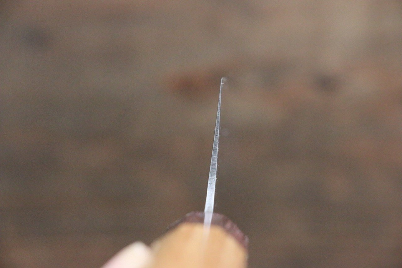 堺 孝行 V金10号 33層ダマスカス 剣型三徳包丁  160mm ケヤキ柄 - 清助刃物