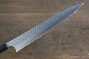 加藤 義実 銀三鋼 鎚目 筋引包丁 270mm  タガヤサン柄 - 清助刃物